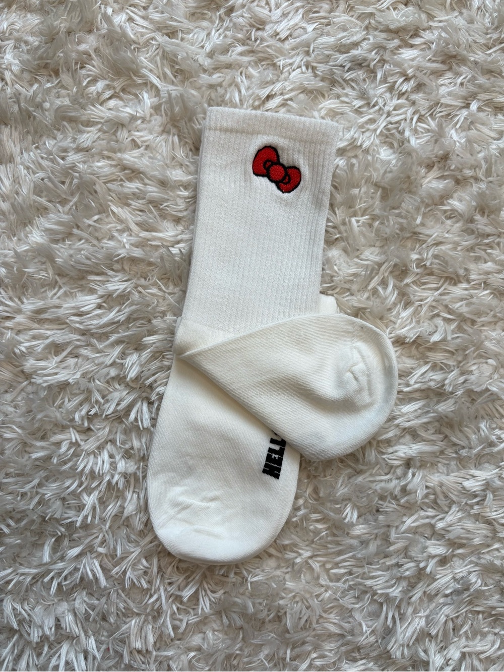 Sanrio Hello Kitty White Socks with Red Bow Accent